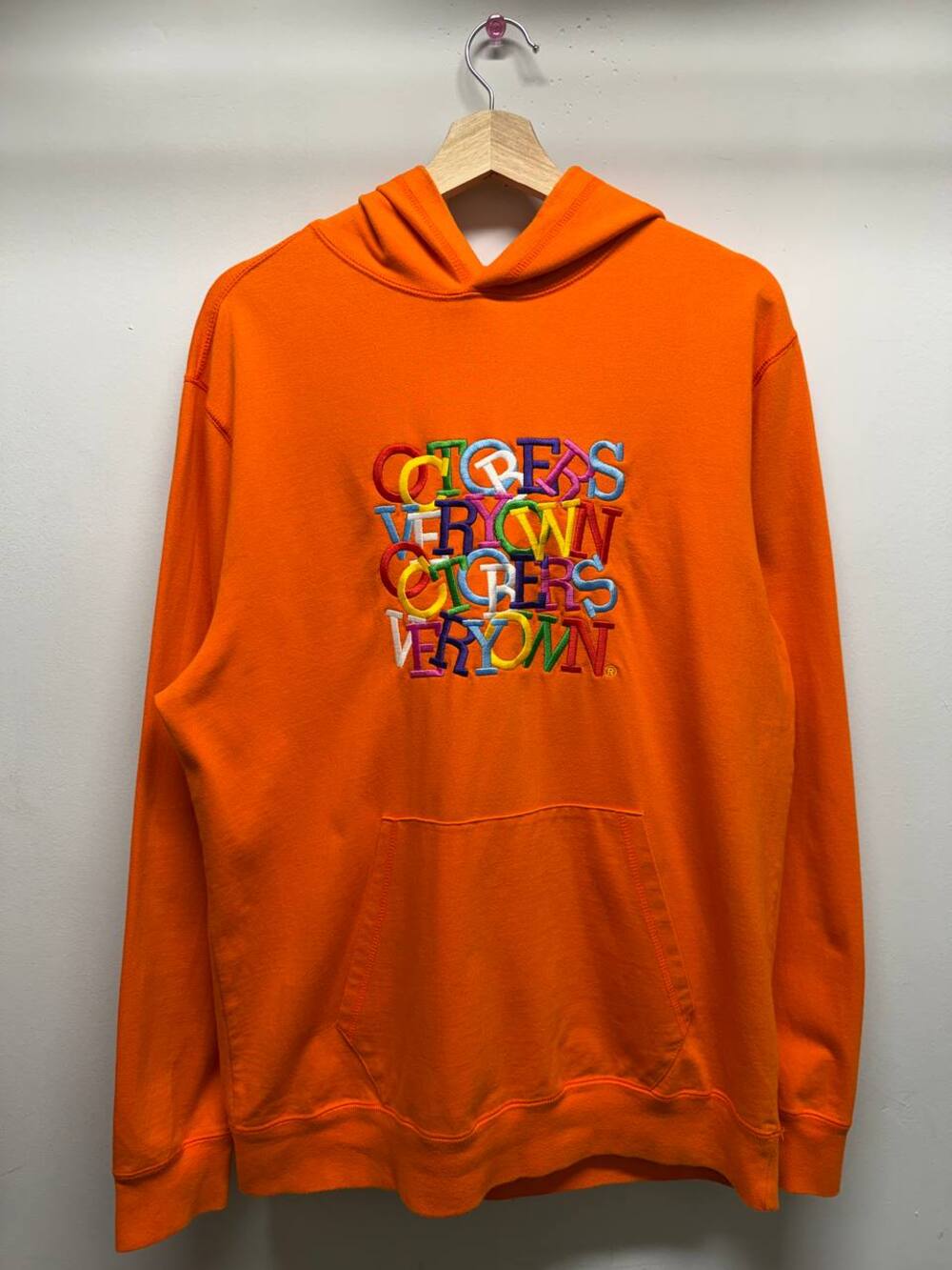 OVO October's Very Own Multicolor Stacked Logo Hoodie in Orange